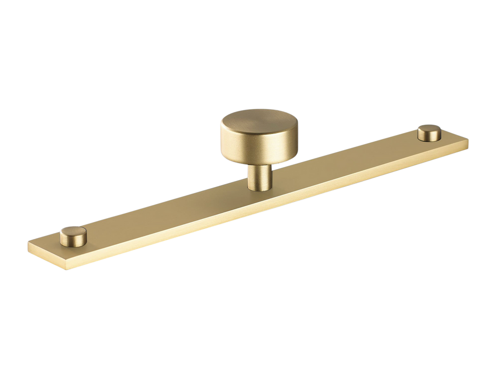 MIX Plain Cabinet Knob & Backplate by Armac Martin - 192mm - Satin Brass Satin lacquered