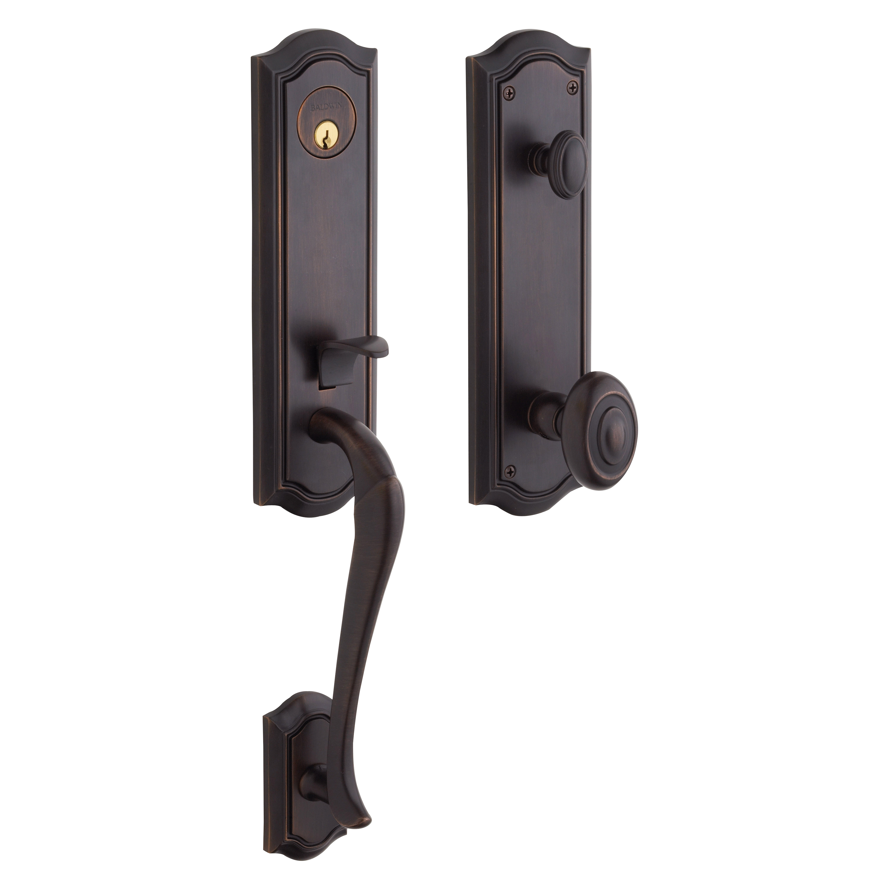 Baldwin Bethpage Single Cylinder Handleset with 5077 Knob