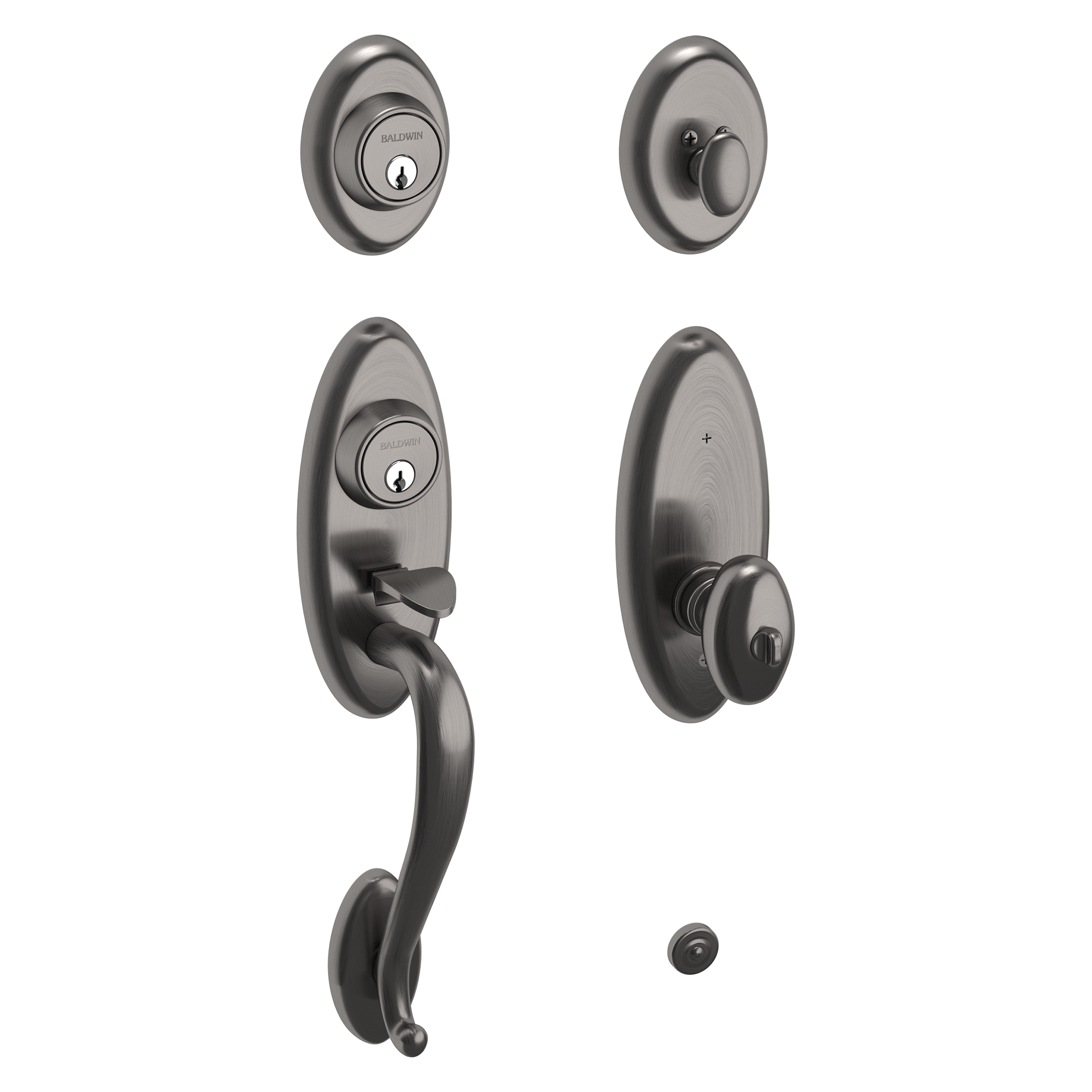 Baldwin Landon 2-Point Lock Single Cylinder Handleset with 5225 Egg Knob