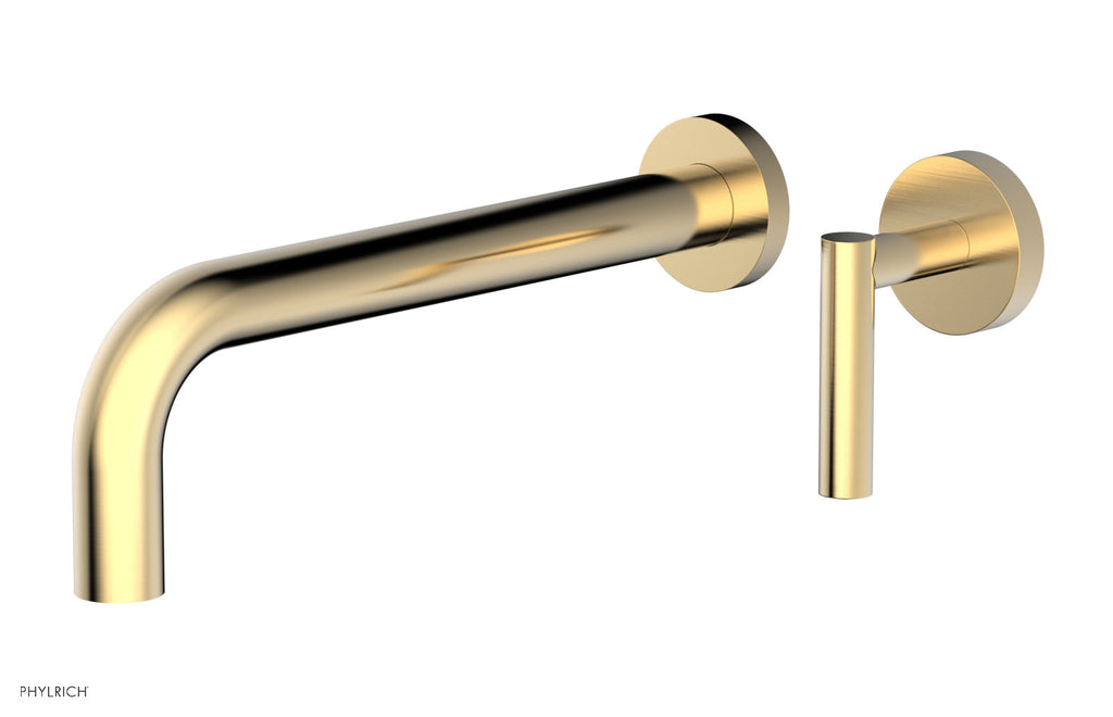 10" - Satin Brass - Transition Single Handle Wall Lavatory Set - Lever Handle 120-16-10 by Phylrich - New York Hardware