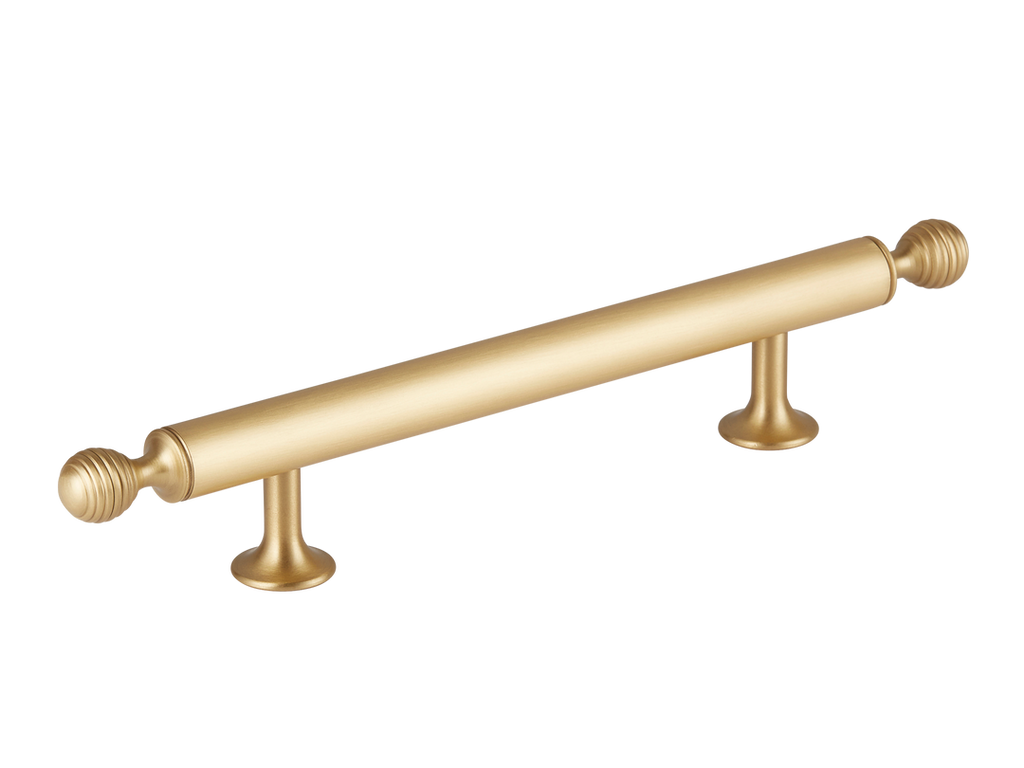 160mm - Hand Burnished Brass - Merrick Cabinet Handle by Armac Martin
