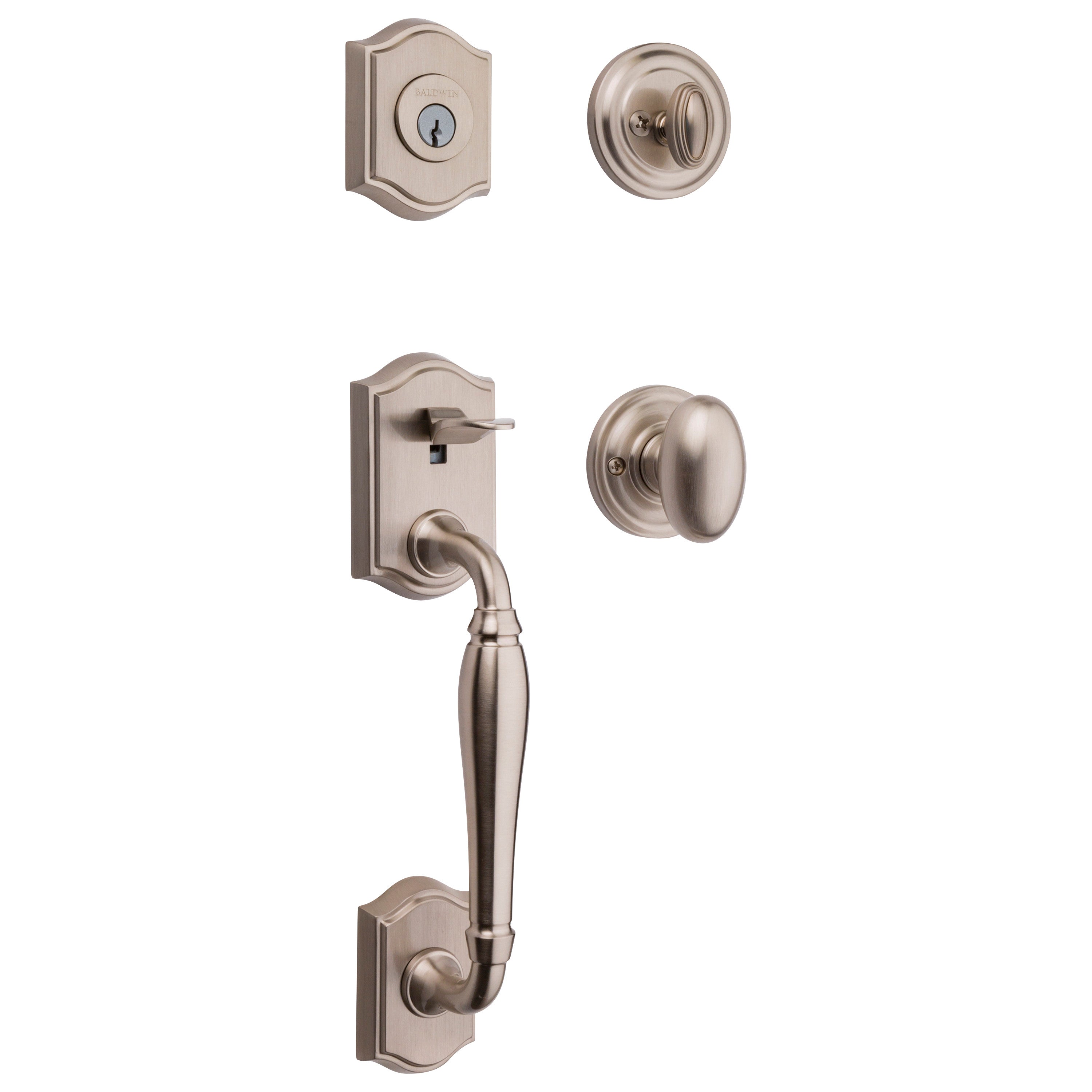 Baldwin Reserve Westcliff Single Cylinder Handleset With Ellipse Knob