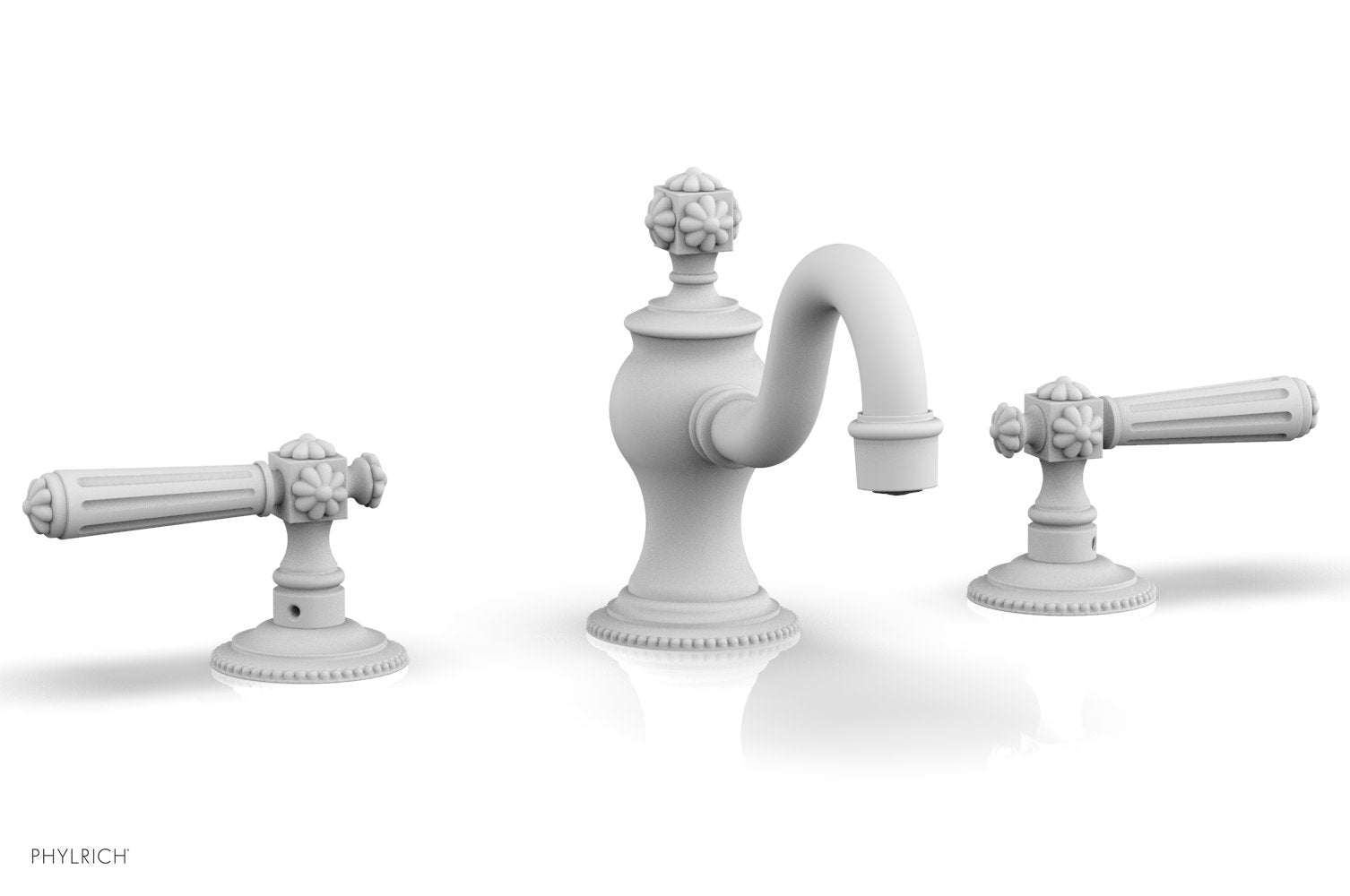 5-1/2" - Satin White - MARVELLE Widespread Faucet lever Handles 162-02 by Phylrich - New York Hardware