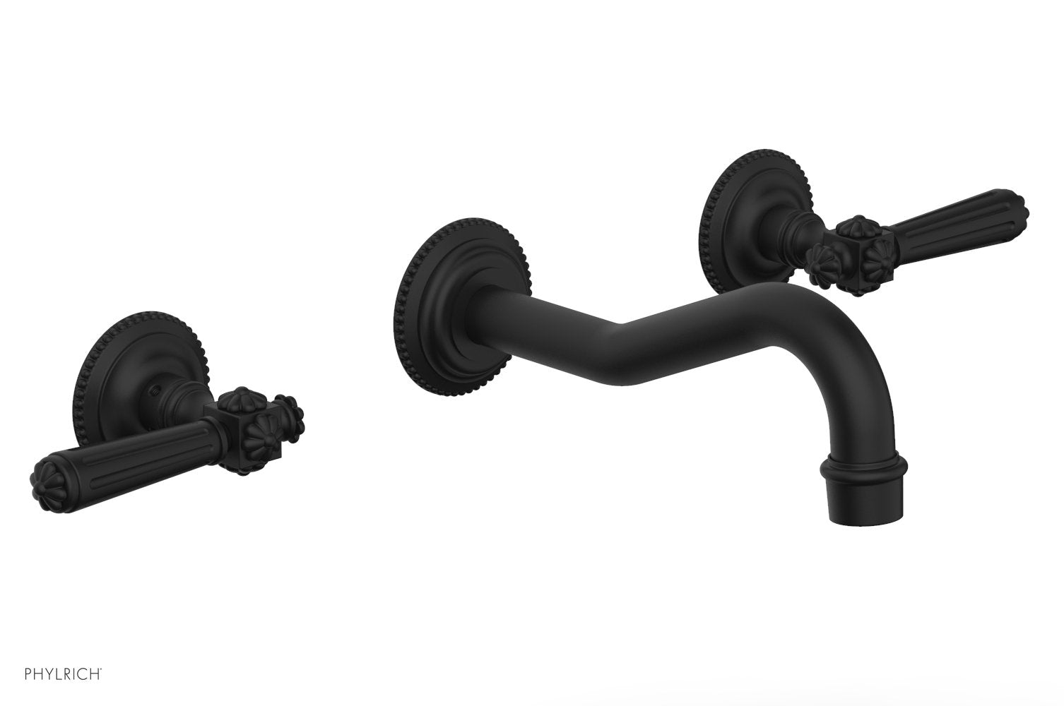 1-1/8" - Matte Black - MARVELLE Wall Lavatory Set 162-12 by Phylrich - New York Hardware