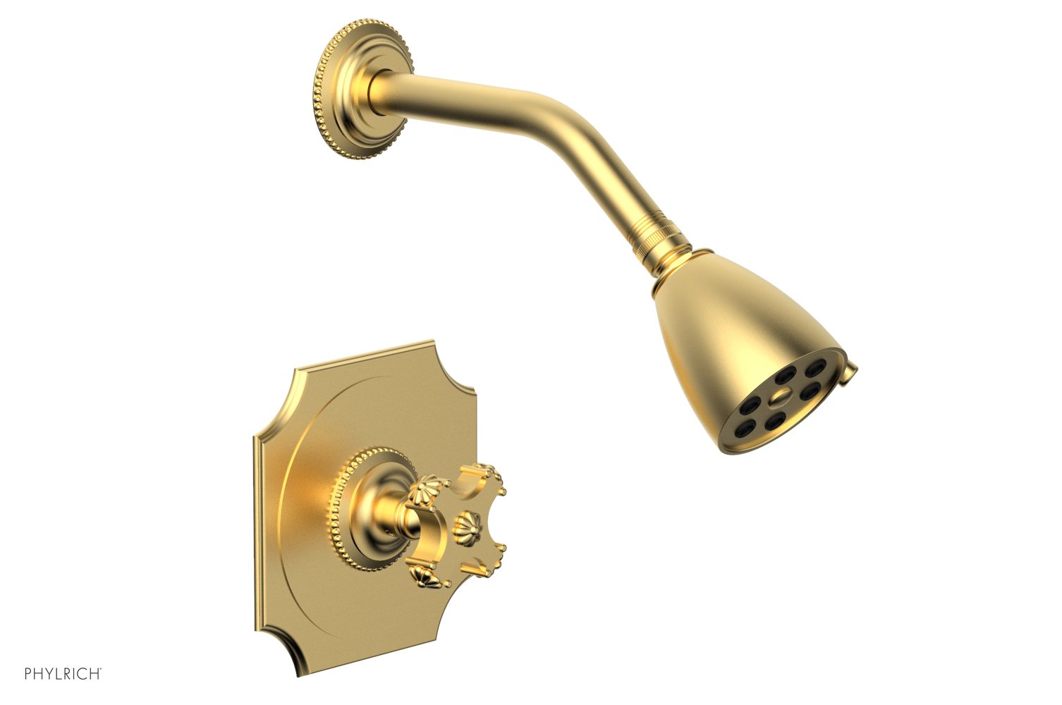 5" - Burnished Gold - MARVELLE Pressure Balance Shower Set - Cross Handle 162-21 by Phylrich - New York Hardware