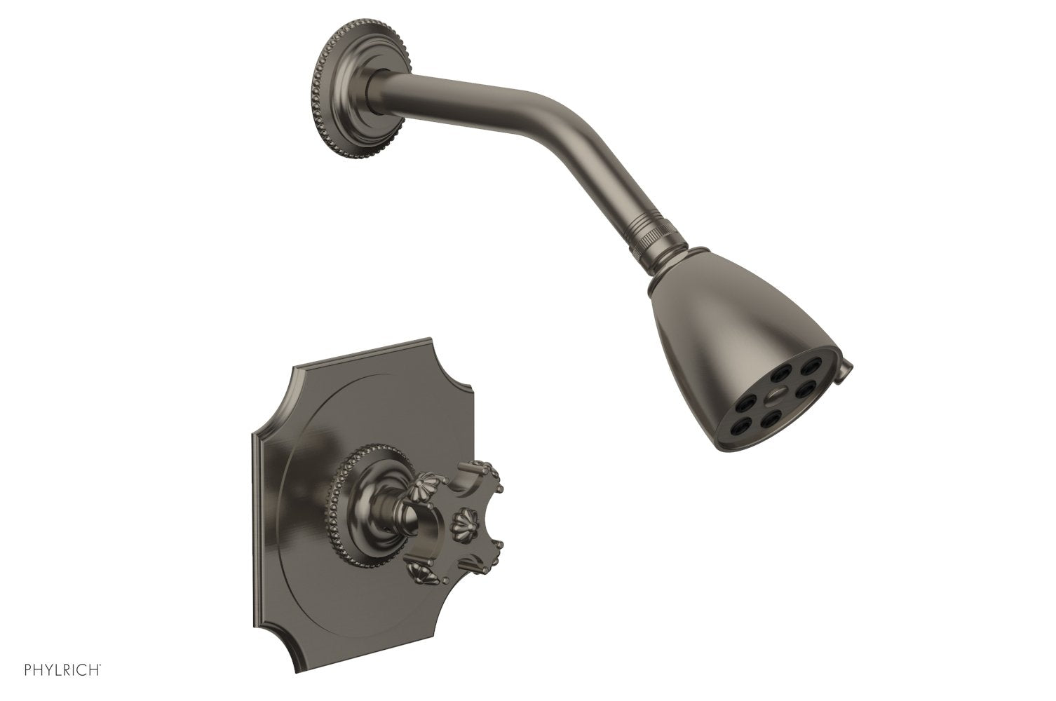 5" - Pewter - MARVELLE Pressure Balance Shower Set - Cross Handle 162-21 by Phylrich - New York Hardware