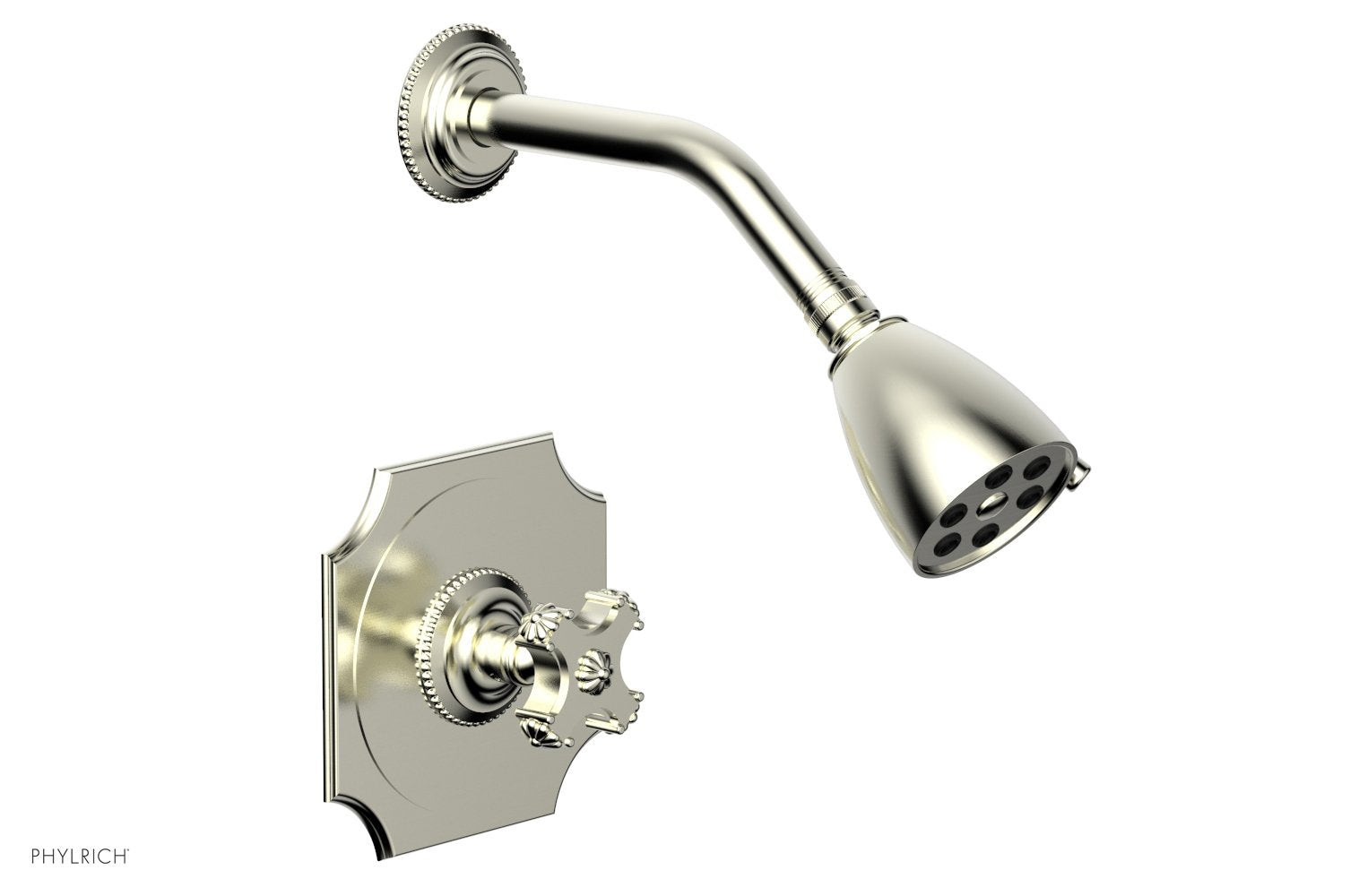 5" - Polished Brass - MARVELLE Pressure Balance Shower Set - Cross Handle 162-21 by Phylrich - New York Hardware