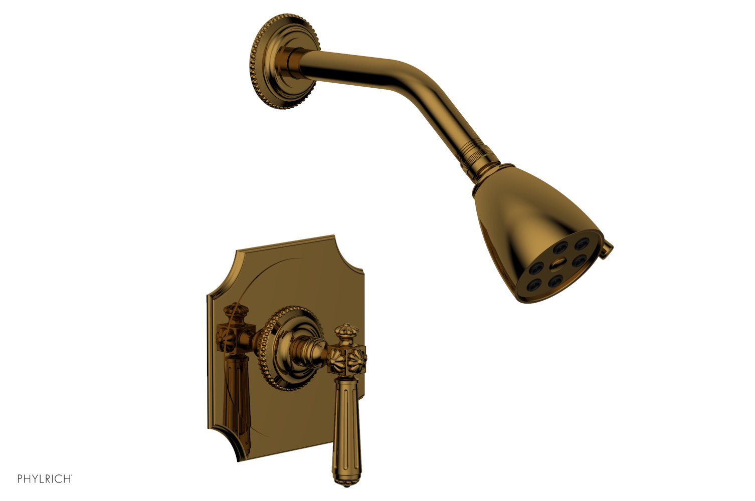 5" - Polished Gold - MARVELLE Pressure Balance Shower Set - Lever Handle 162-22 by Phylrich - New York Hardware