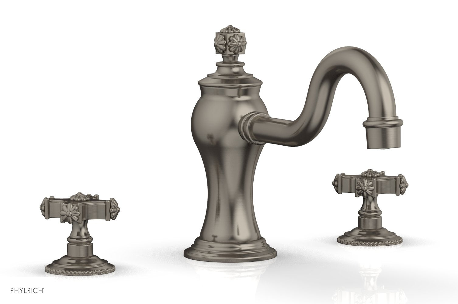 6-3/8" - Pewter - MARVELLE Deck Tub Set - Cross Handles 162-40 by Phylrich - New York Hardware