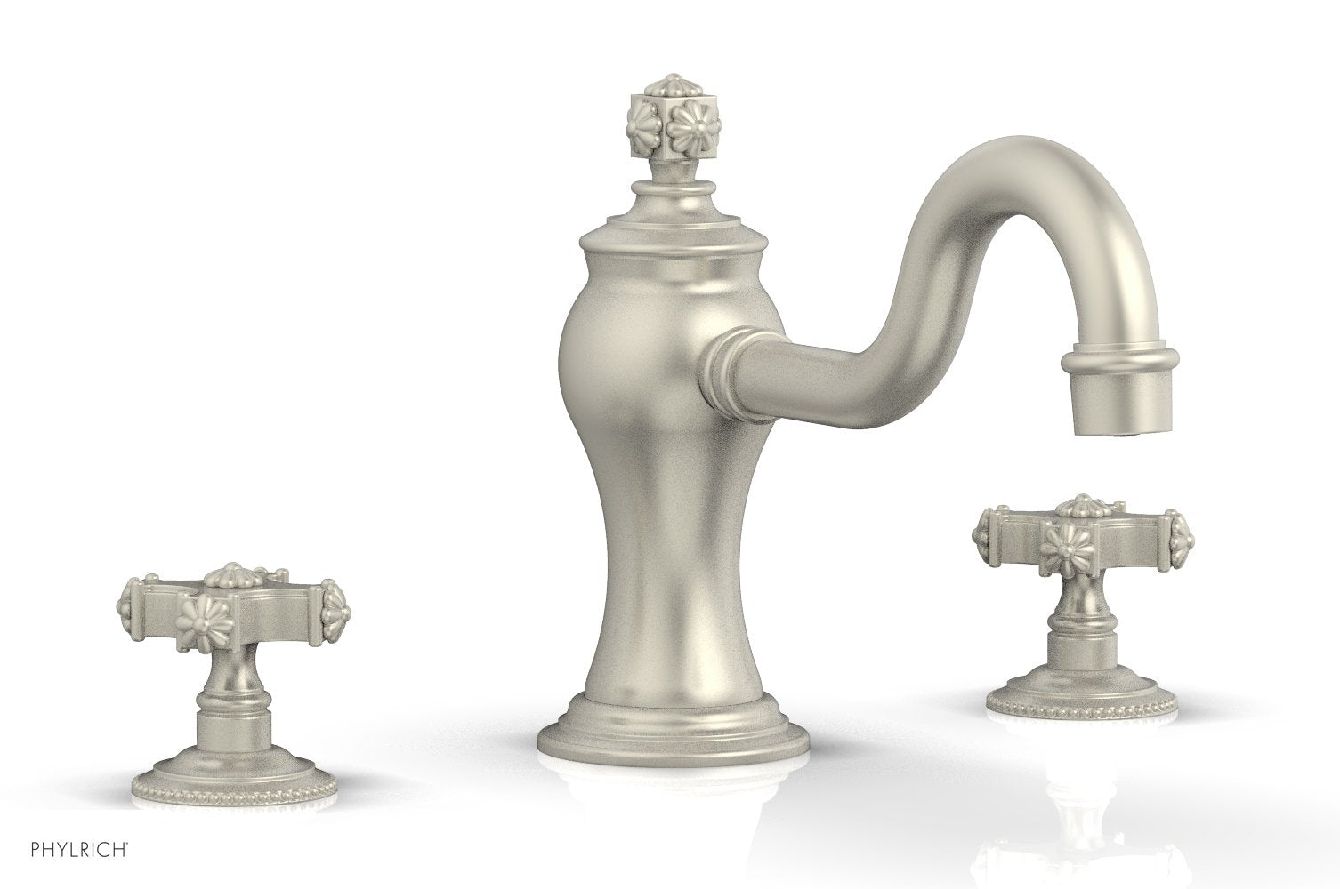 6-3/8" - Burnished Nickel - MARVELLE Deck Tub Set - Cross Handles 162-40 by Phylrich - New York Hardware