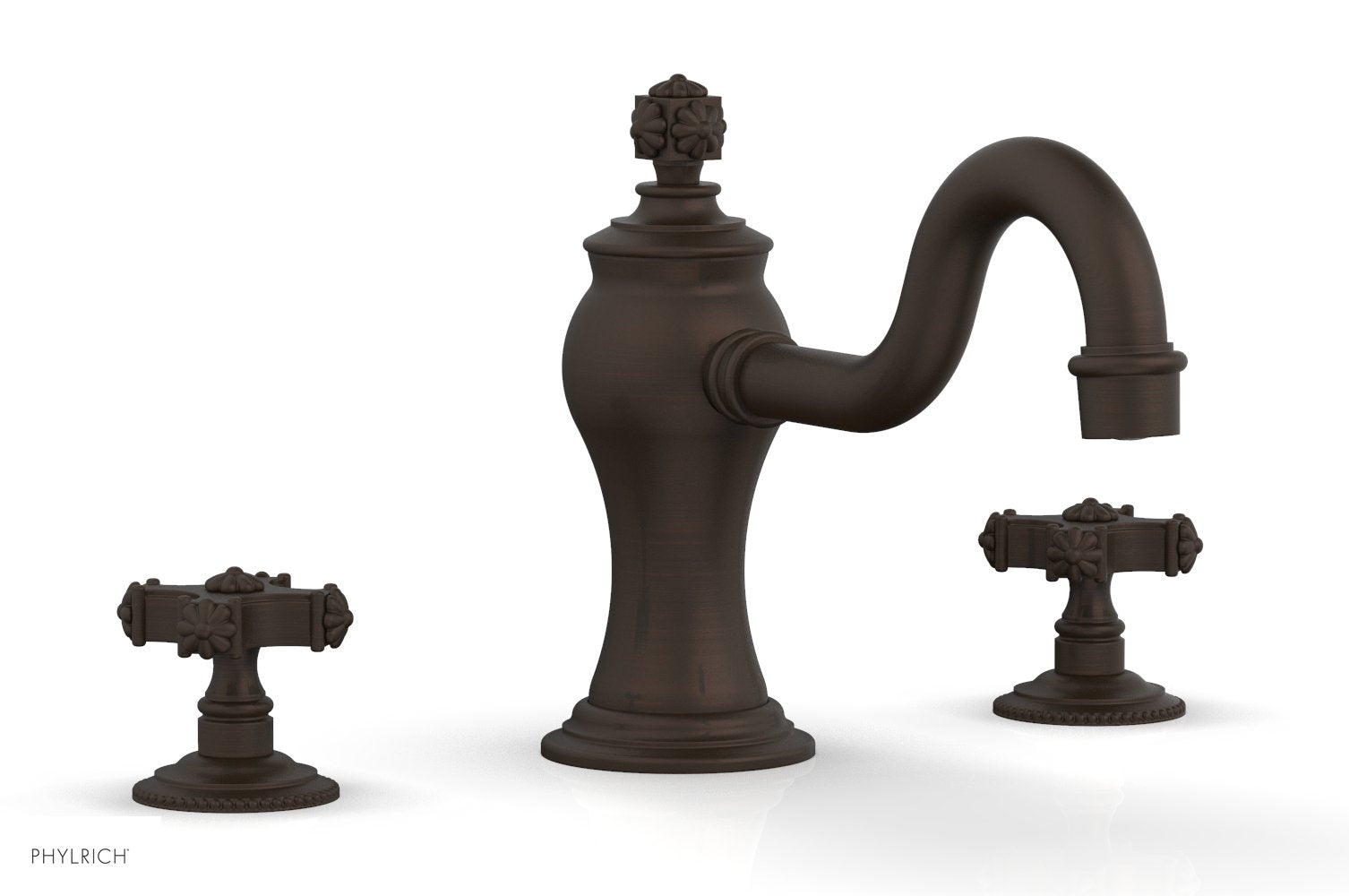 6-3/8" - Antique Bronze - MARVELLE Deck Tub Set - Cross Handles 162-40 by Phylrich - New York Hardware