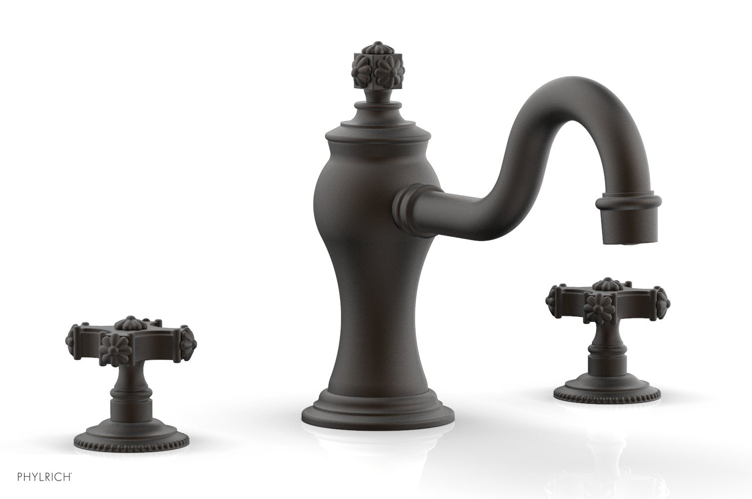 6-3/8" - Oil Rubbed Bronze - MARVELLE Deck Tub Set - Cross Handles 162-40 by Phylrich - New York Hardware