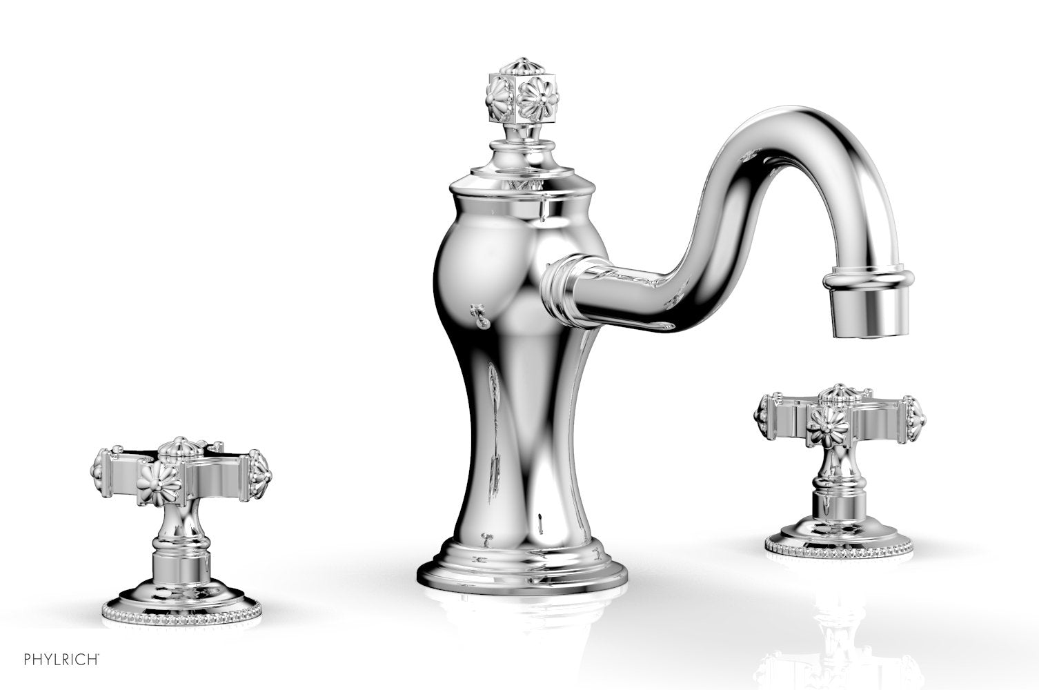 6-3/8" - Satin Brass - MARVELLE Deck Tub Set - Cross Handles 162-40 by Phylrich - New York Hardware