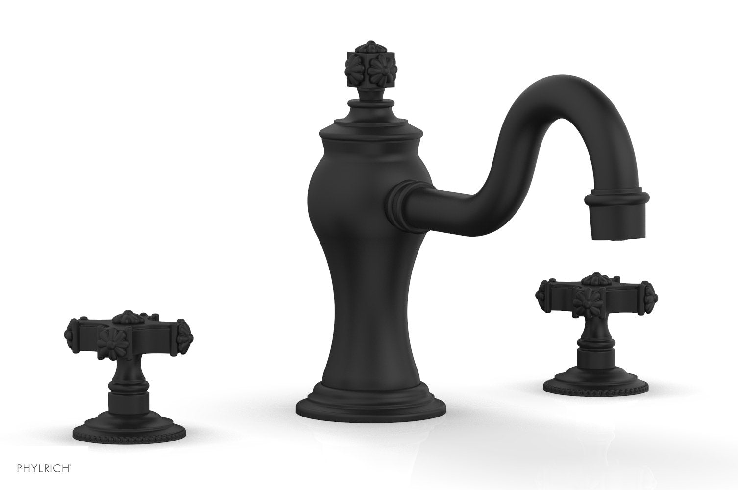 6-3/8" - Satin Nickel - MARVELLE Deck Tub Set - Cross Handles 162-40 by Phylrich - New York Hardware