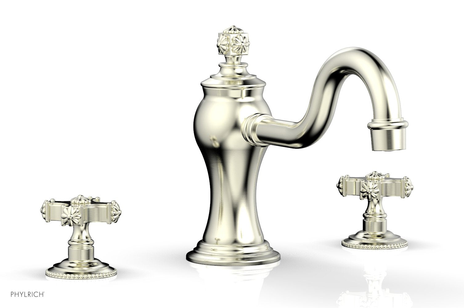 6-3/8" - Polished Brass - MARVELLE Deck Tub Set - Cross Handles 162-40 by Phylrich - New York Hardware