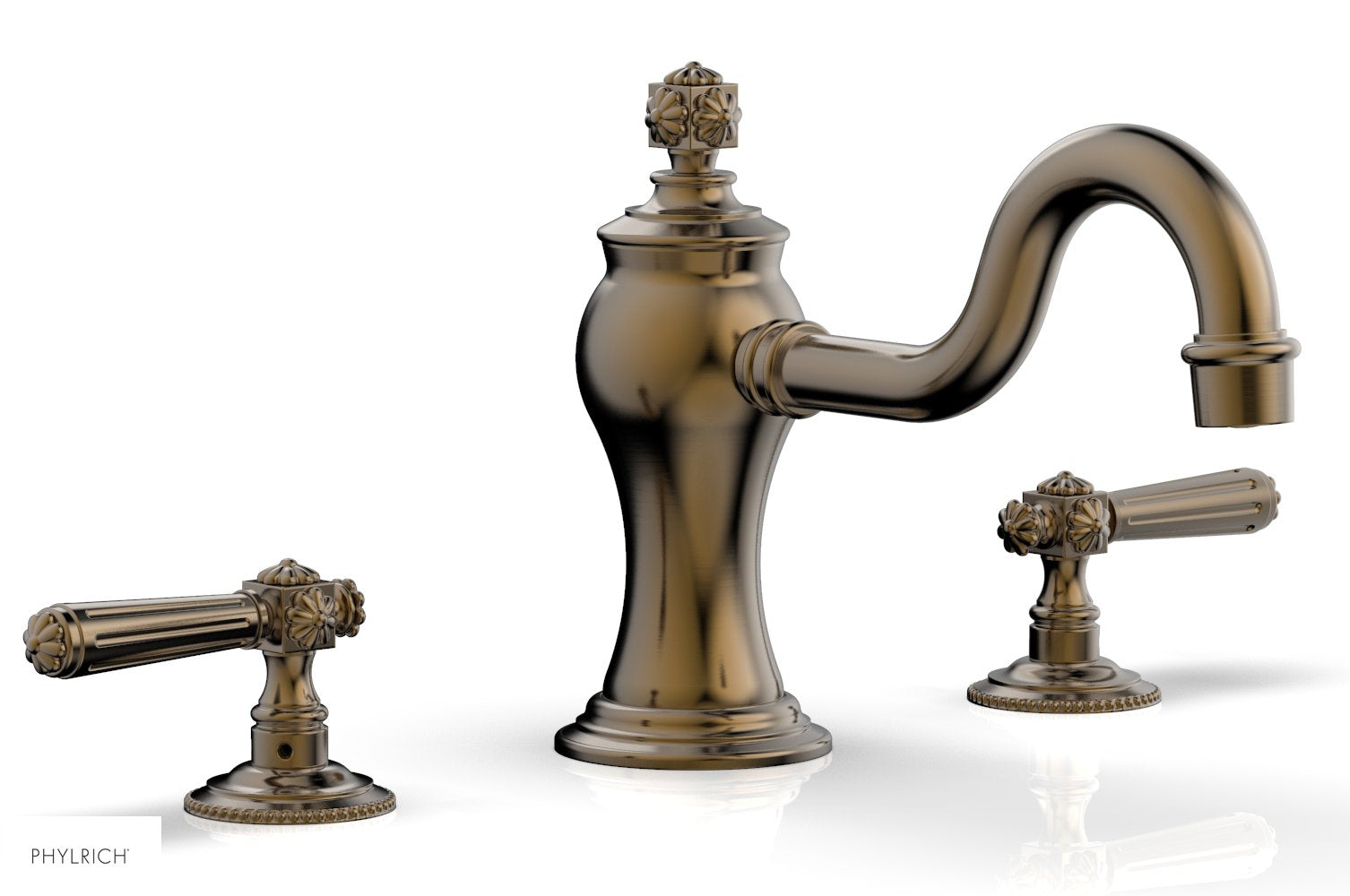 6-3/8" - Antique Brass - MARVELLE Deck Tub Set - Lever Handles 162-41 by Phylrich - New York Hardware