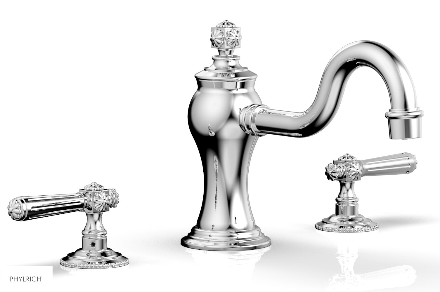 6-3/8" - Satin Brass - MARVELLE Deck Tub Set - Lever Handles 162-41 by Phylrich - New York Hardware