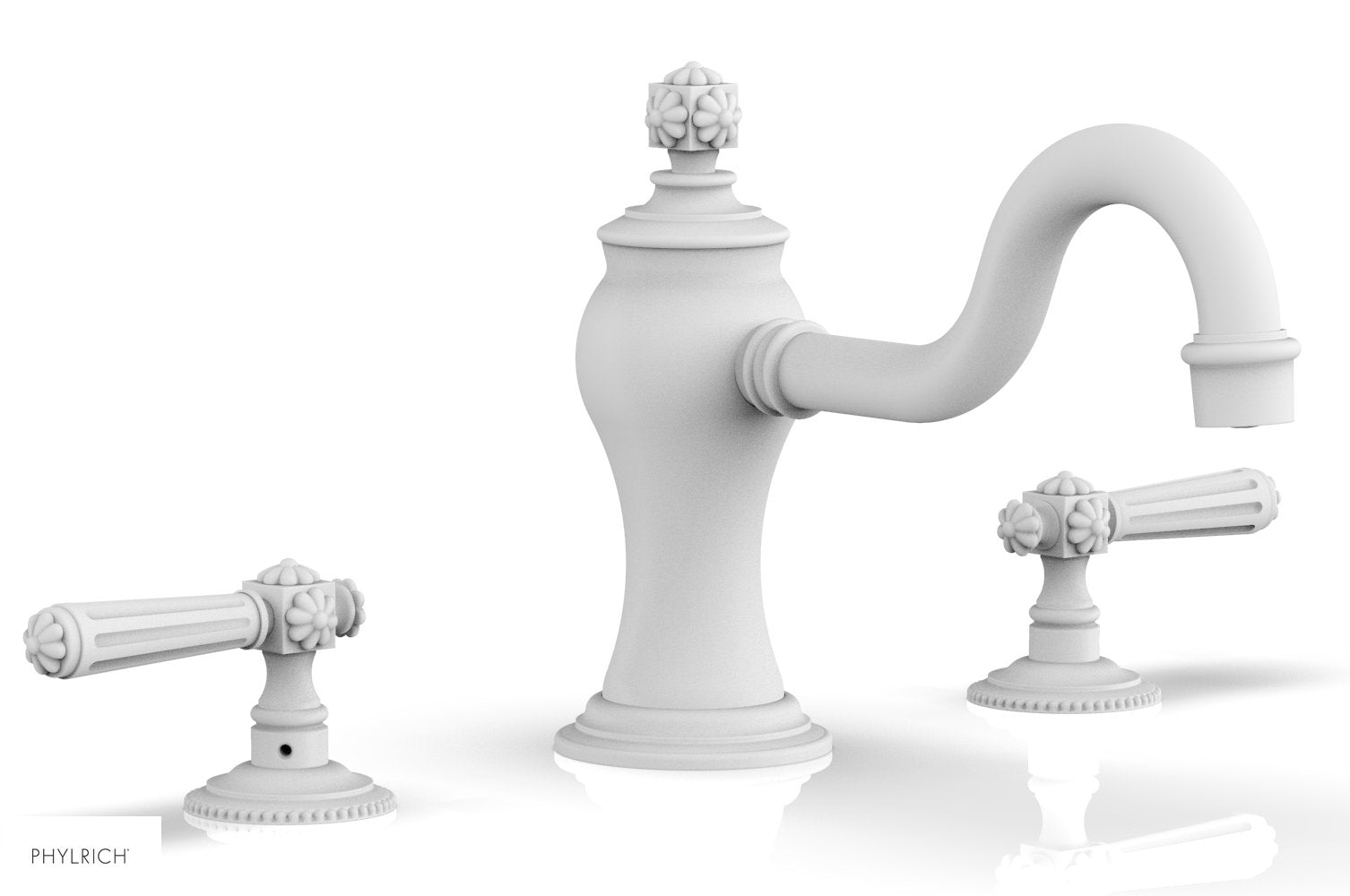 6-3/8" - Satin White - MARVELLE Deck Tub Set - Lever Handles 162-41 by Phylrich - New York Hardware