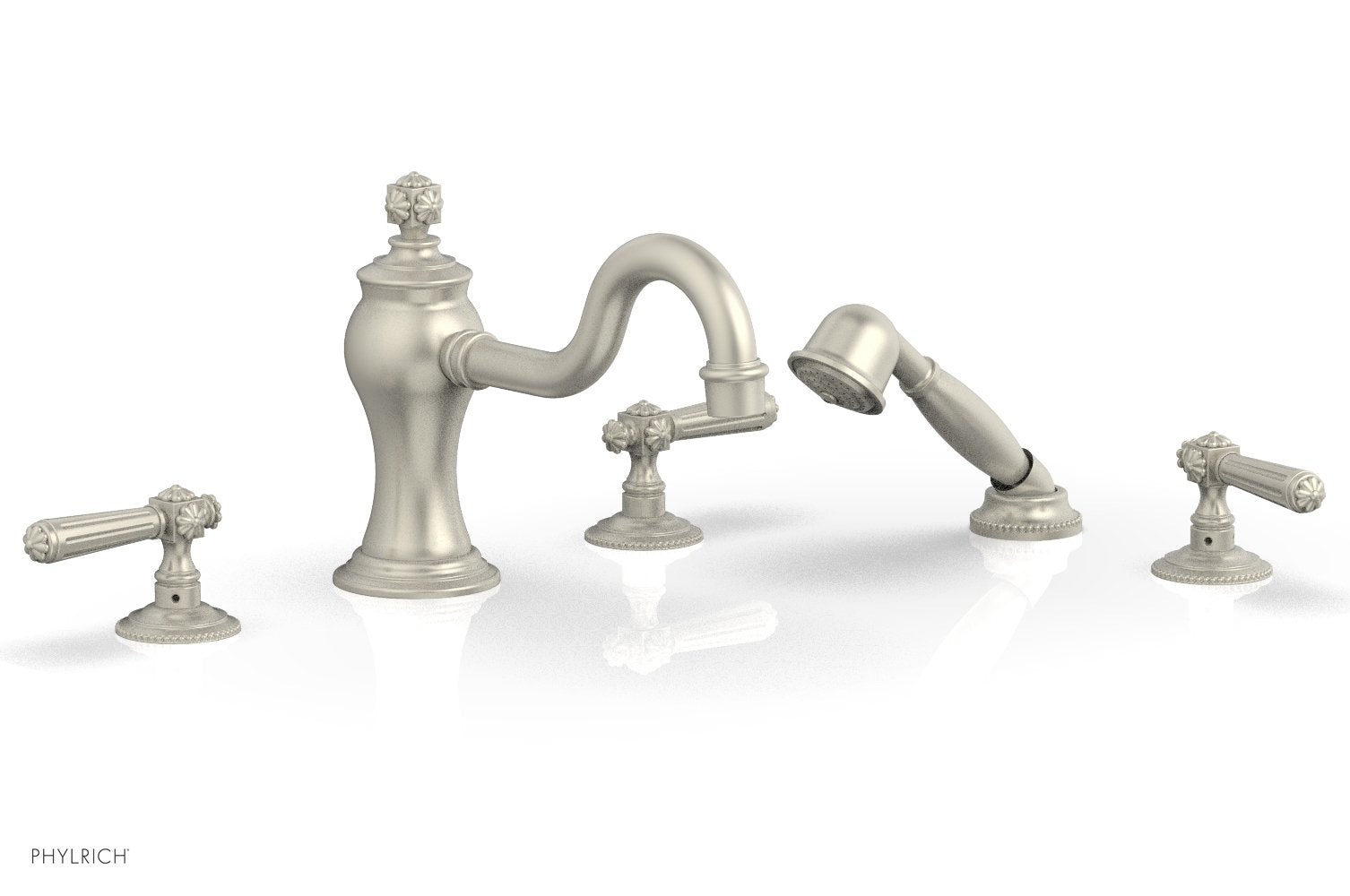 1-3/8" - Burnished Nickel - MARVELLE Deck Tub Set with Hand Shower - Lever Handles 162-49 by Phylrich - New York Hardware