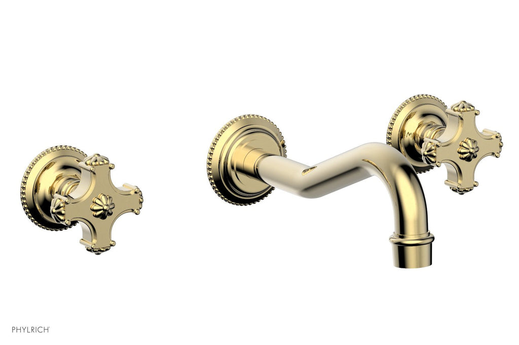 1-1/8" - Polished Brass Uncoated - MARVELLE Wall Tub Set - Blade Handles 162-56 by Phylrich - New York Hardware