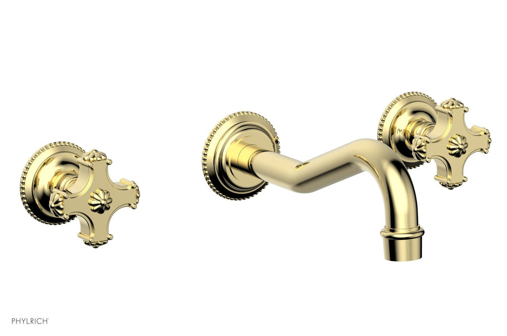 1-1/8" - Polished Brass - MARVELLE Wall Tub Set - Blade Handles 162-56 by Phylrich - New York Hardware