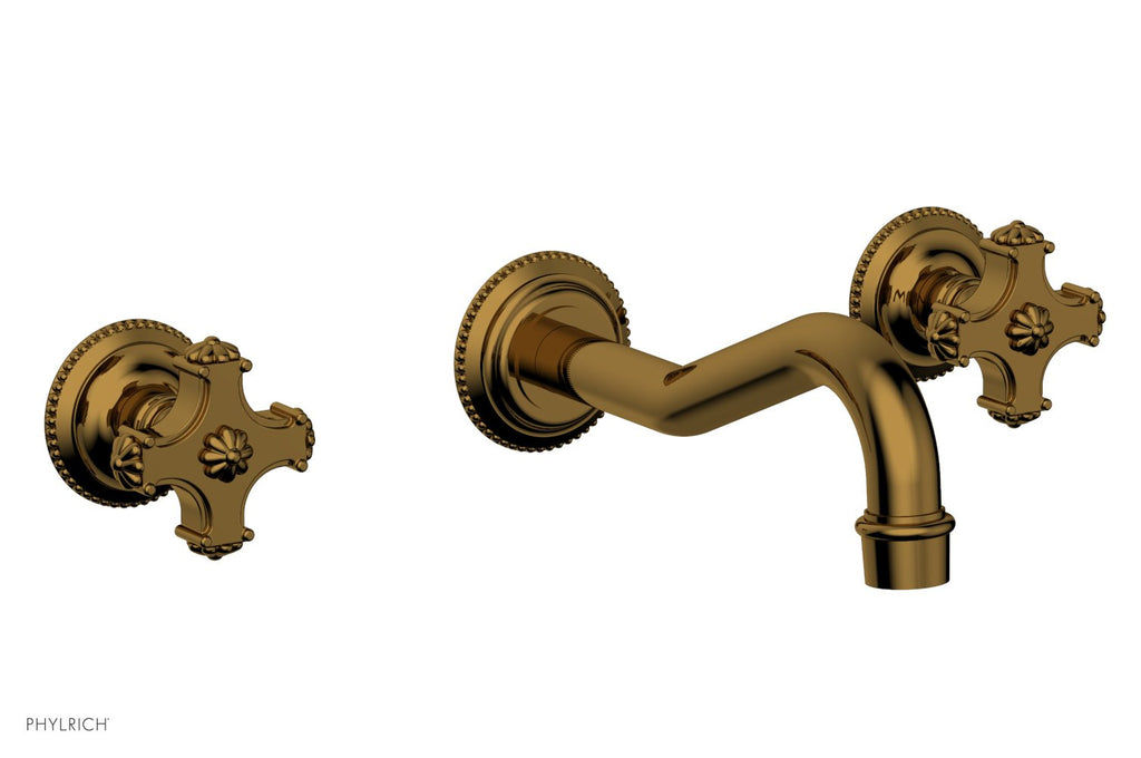 1-1/8" - French Brass - MARVELLE Wall Tub Set - Blade Handles 162-56 by Phylrich - New York Hardware