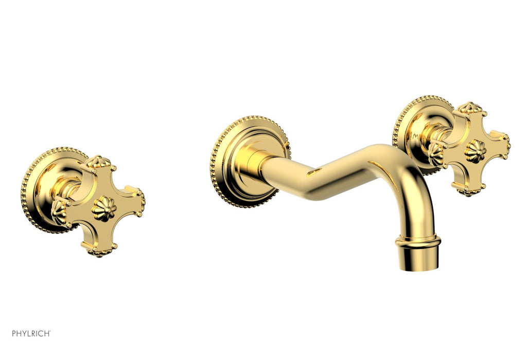 1-1/8" - Polished Gold - MARVELLE Wall Tub Set - Blade Handles 162-56 by Phylrich - New York Hardware