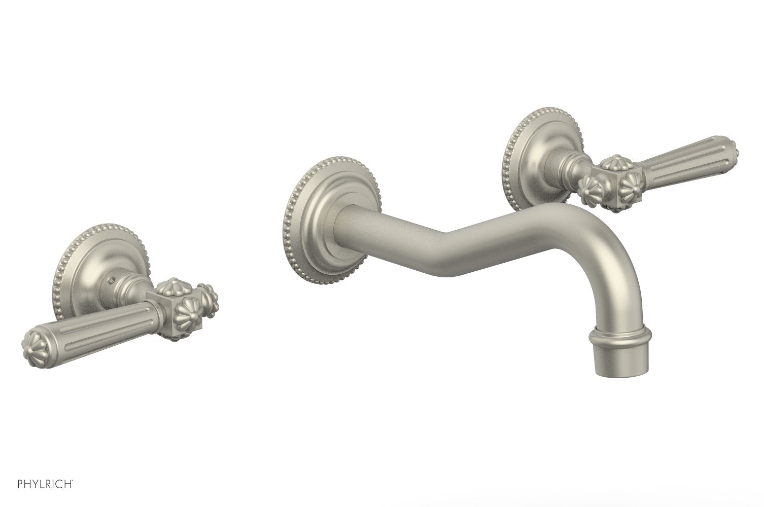 1-1/8" - Polished Brass Uncoated - MARVELLE Wall Tub Set - Lever Handles 162-57 by Phylrich - New York Hardware