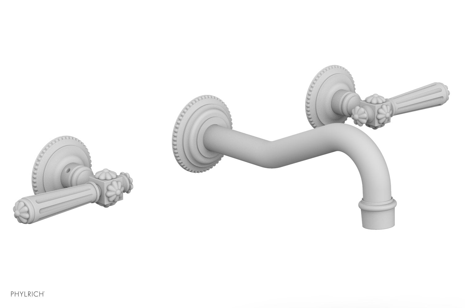 1-1/8" - Satin White - MARVELLE Wall Tub Set - Lever Handles 162-57 by Phylrich - New York Hardware