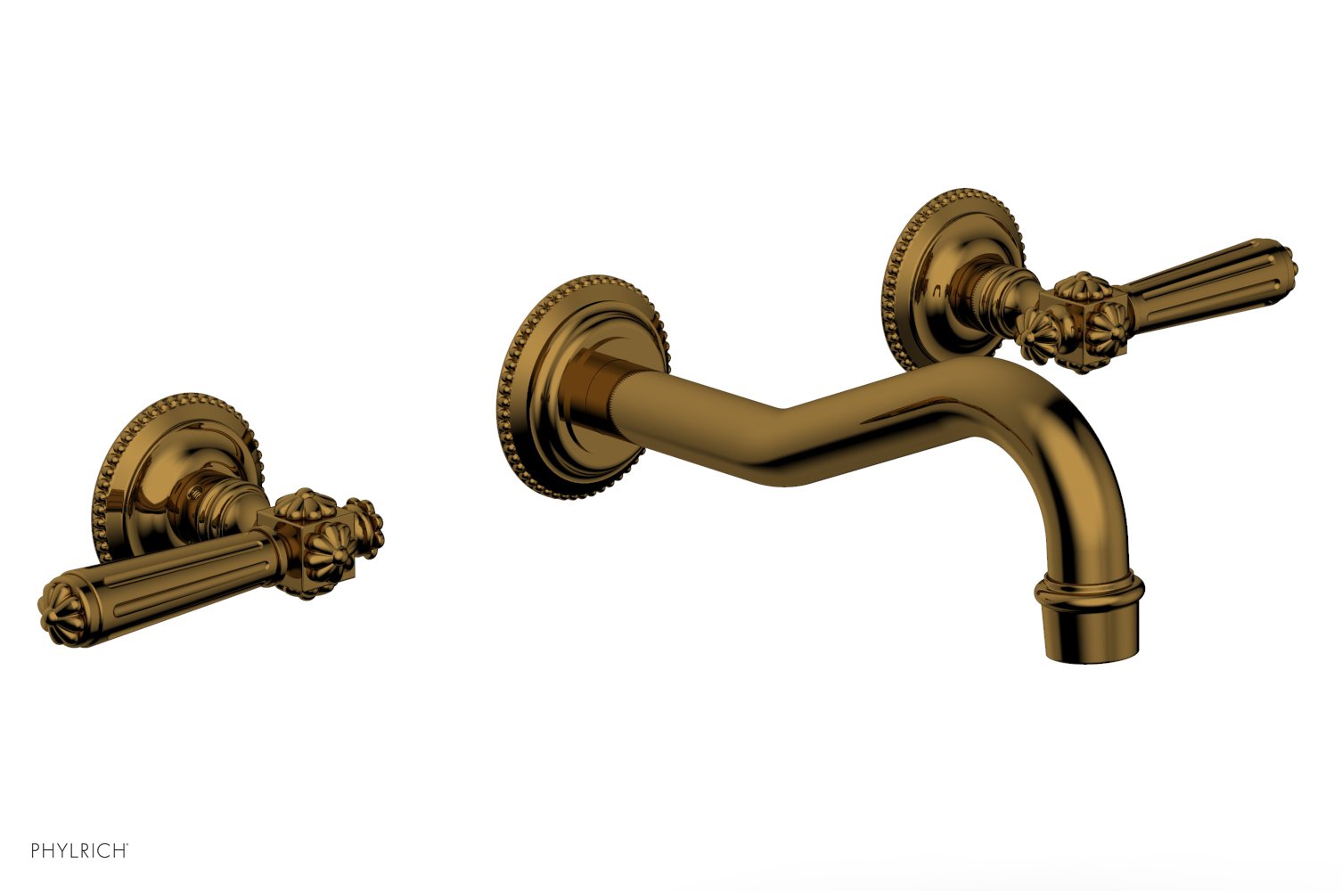 1-1/8" - Polished Gold - MARVELLE Wall Tub Set - Lever Handles 162-57 by Phylrich - New York Hardware