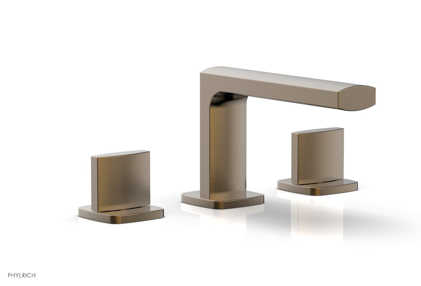 1-1/8" - Antique Brass - RADI Widespread Faucet - Blade Handles Low Spout 181-04 by Phylrich - New York Hardware