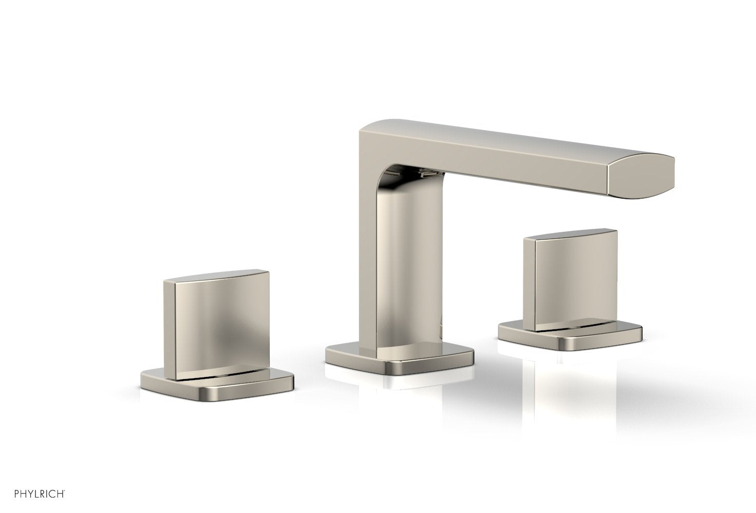 1-1/8" - Satin Nickel - RADI Widespread Faucet - Blade Handles Low Spout 181-04 by Phylrich - New York Hardware