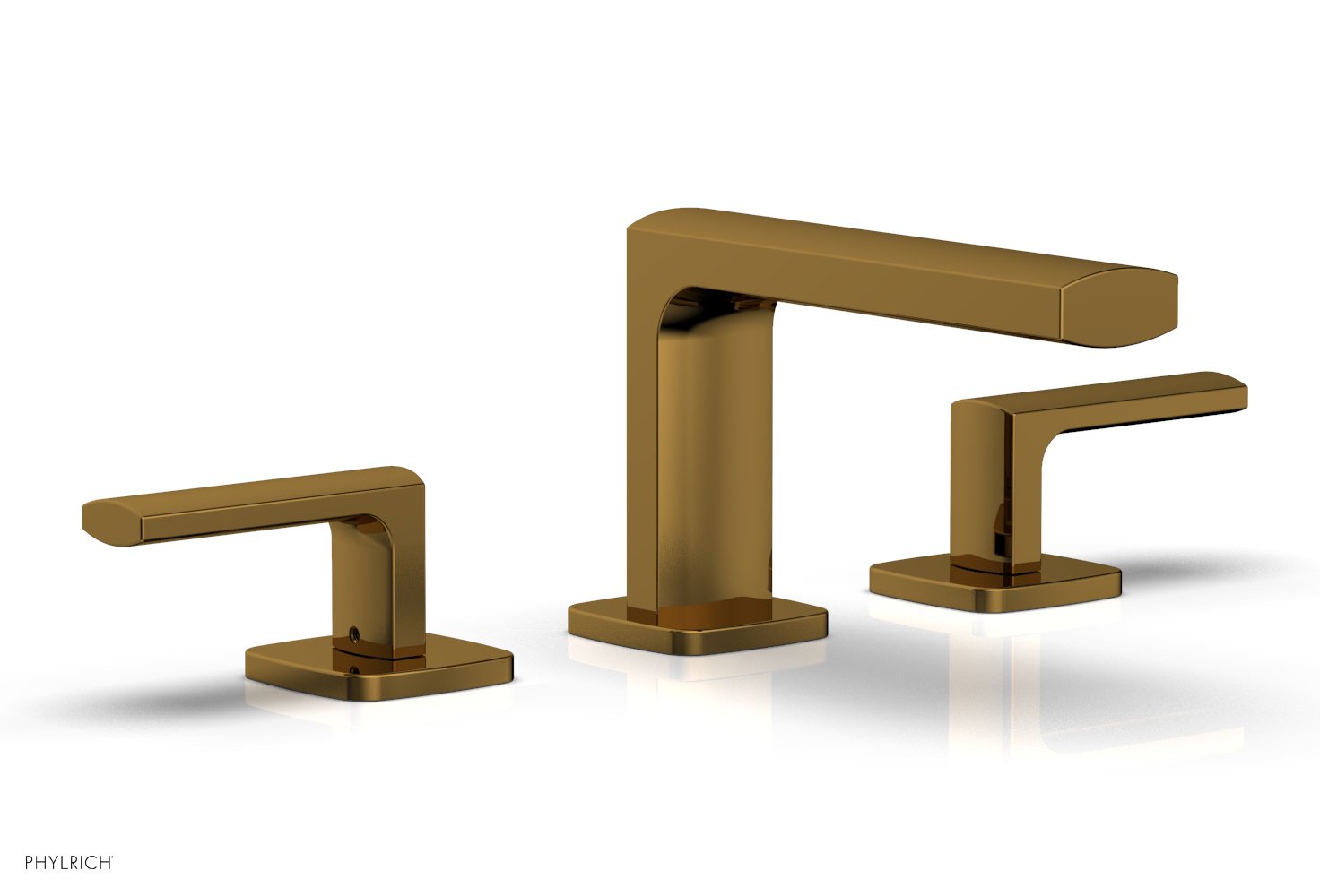 1-1/8" - Satin Gold - RADI Widespread Faucet - Lever Handles Low Spout 181-05 by Phylrich - New York Hardware