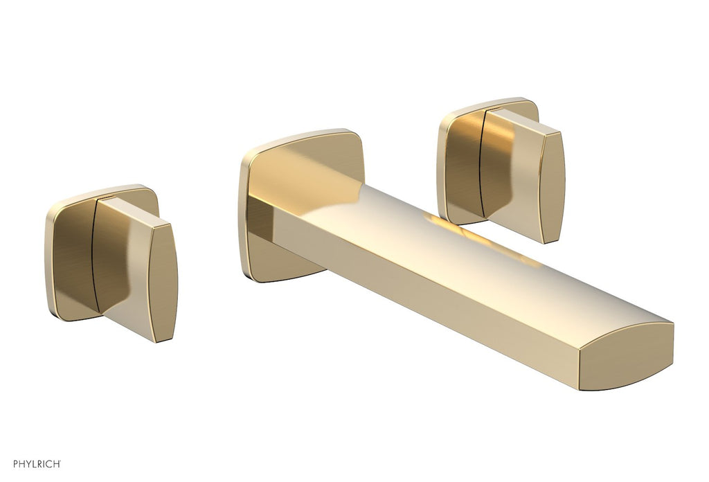 1-1/8" - Satin Brass - RADI Wall Lavatory Set - Blade Handles 181-11 by Phylrich - New York Hardware