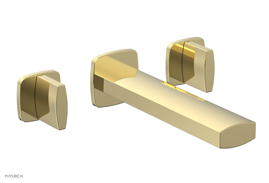 1-1/8" - French Brass - RADI Wall Lavatory Set - Blade Handles 181-11 by Phylrich - New York Hardware