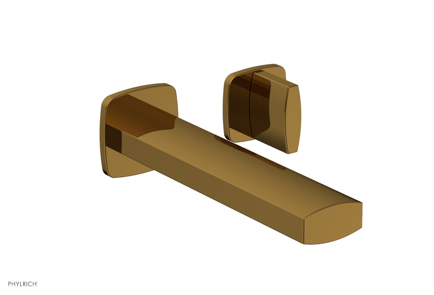 1-1/8" - Polished Gold - RADI Single Handle Wall Lavatory Set - Blade Handles 181-15 by Phylrich - New York Hardware