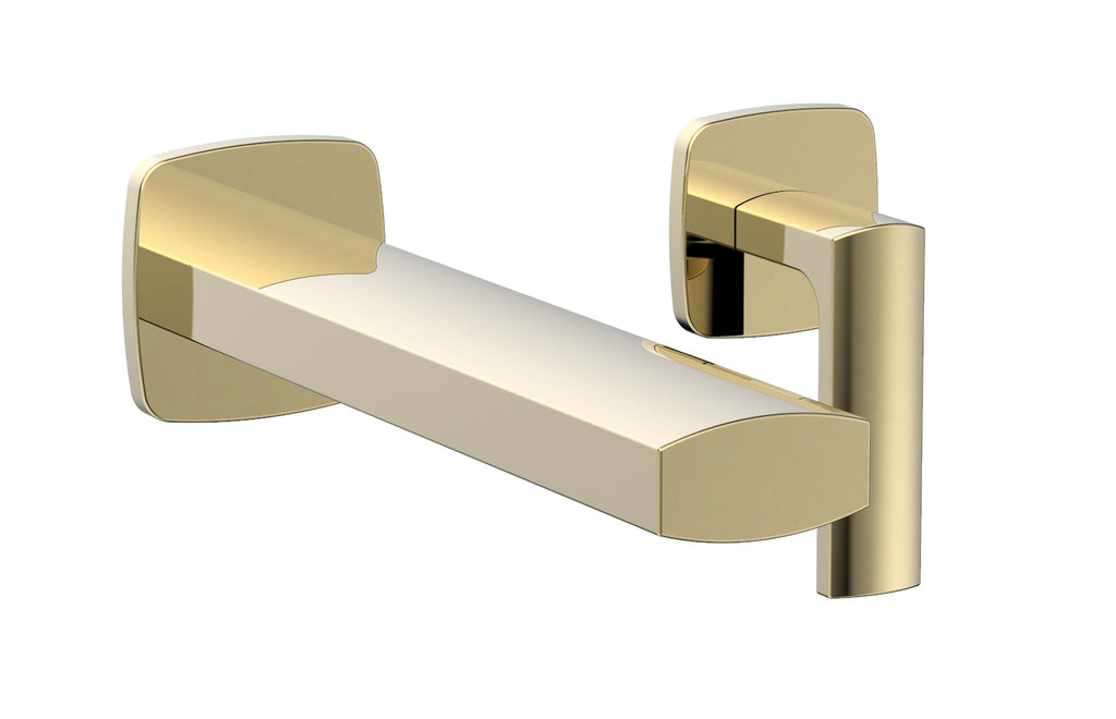 1-1/8" - Polished Brass Uncoated - RADI Single Handle Wall Lavatory Set - Lever Handles 181-16 by Phylrich - New York Hardware