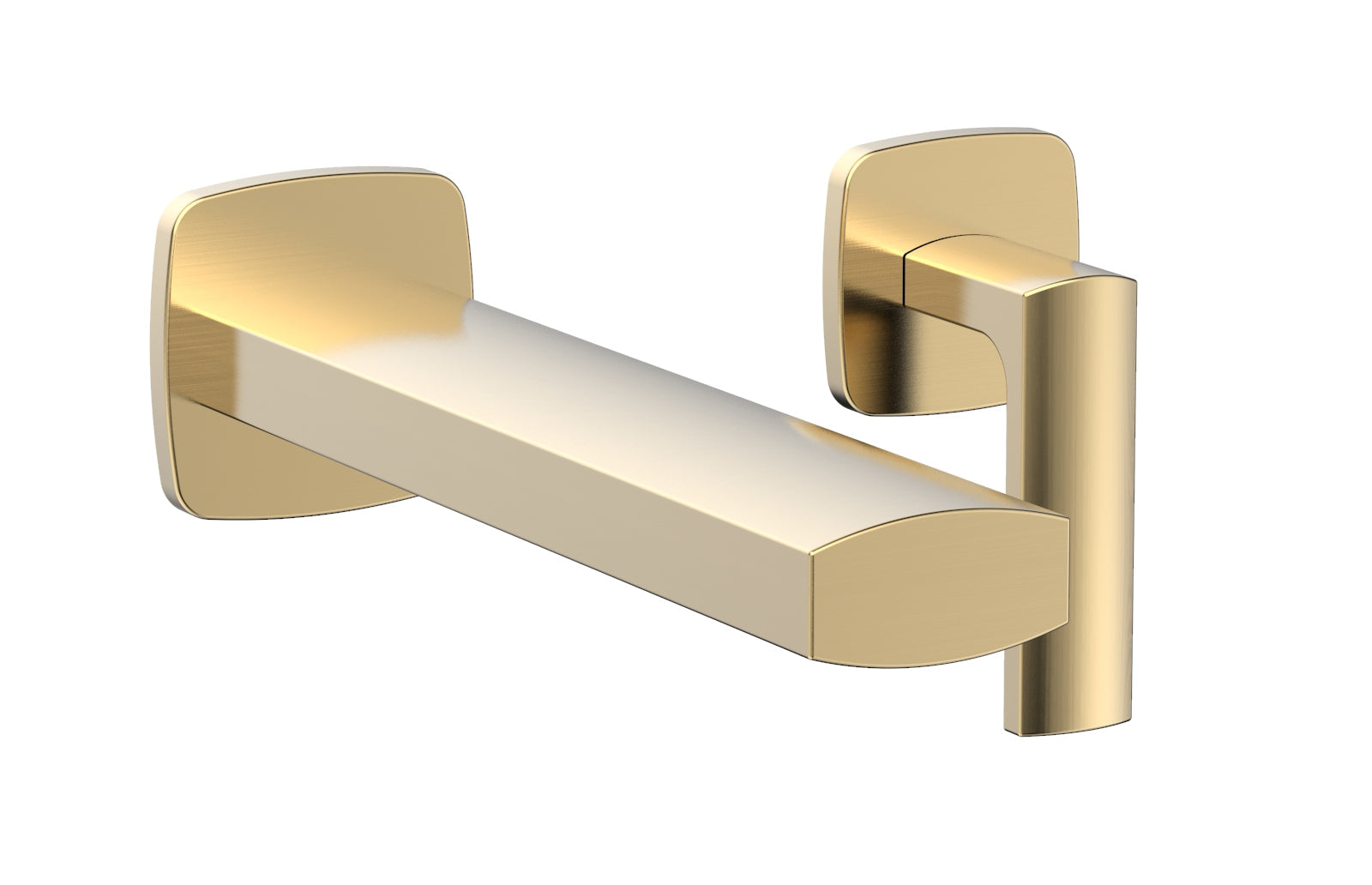 1-1/8" - Satin Brass - RADI Single Handle Wall Lavatory Set - Lever Handles 181-16 by Phylrich - New York Hardware