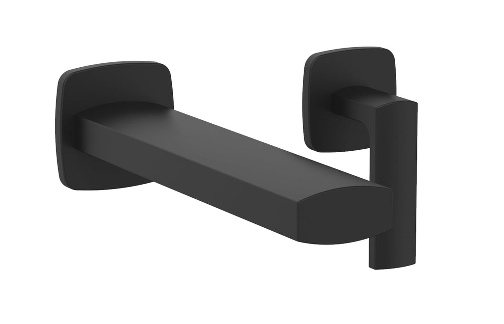 1-1/8" - Matte Black - RADI Single Handle Wall Lavatory Set - Lever Handles 181-16 by Phylrich - New York Hardware