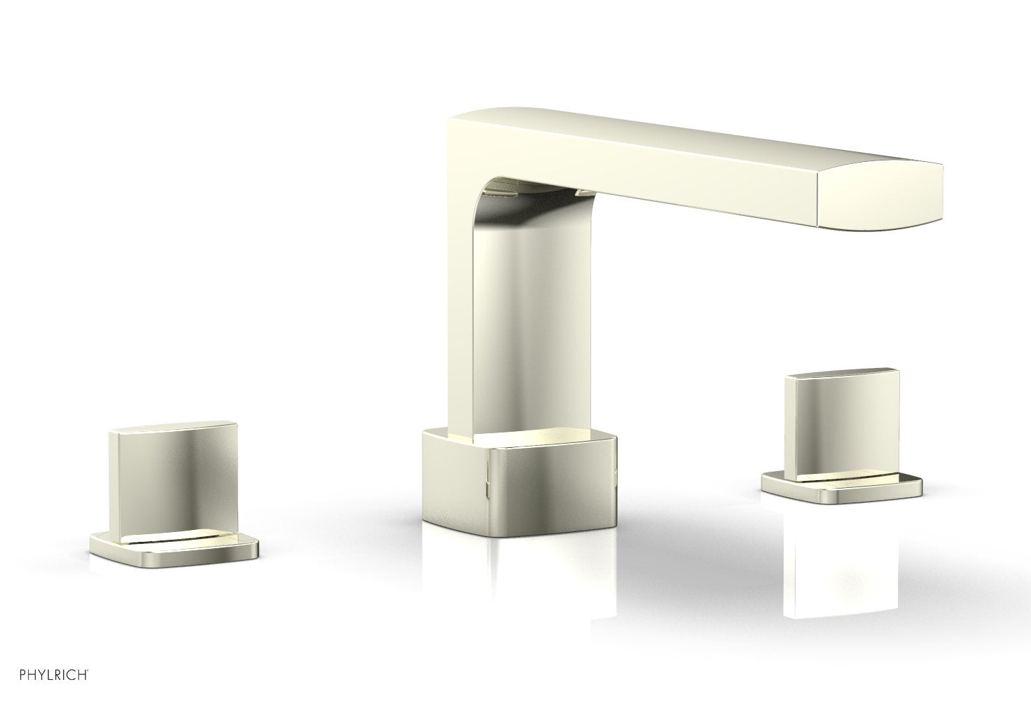 6-3/8" - Polished Brass Uncoated - RADI Deck Tub Set - Blade Handles 181-40 by Phylrich - New York Hardware