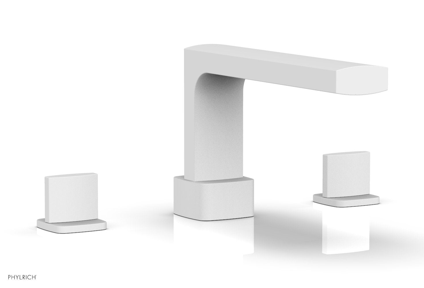 6-3/8" - Satin White - RADI Deck Tub Set - Blade Handles 181-40 by Phylrich - New York Hardware