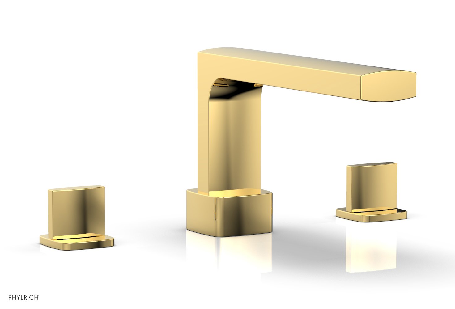 6-3/8" - Satin Gold - RADI Deck Tub Set - Blade Handles 181-40 by Phylrich - New York Hardware