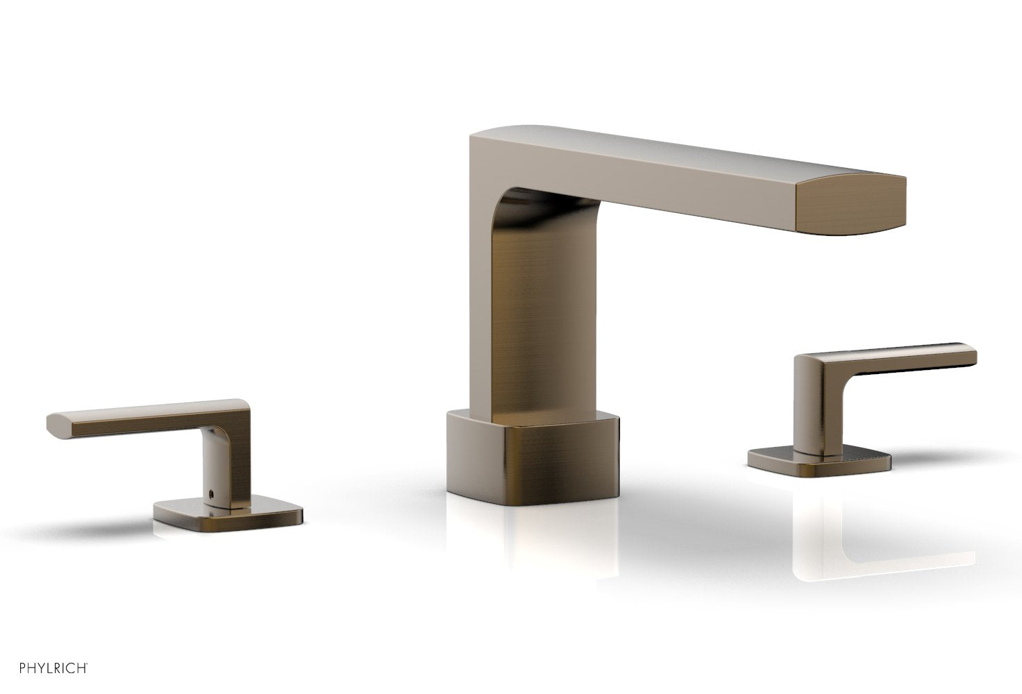 6-3/8" - Antique Bronze - RADI Deck Tub Set - Lever Handles 181-41 by Phylrich - New York Hardware