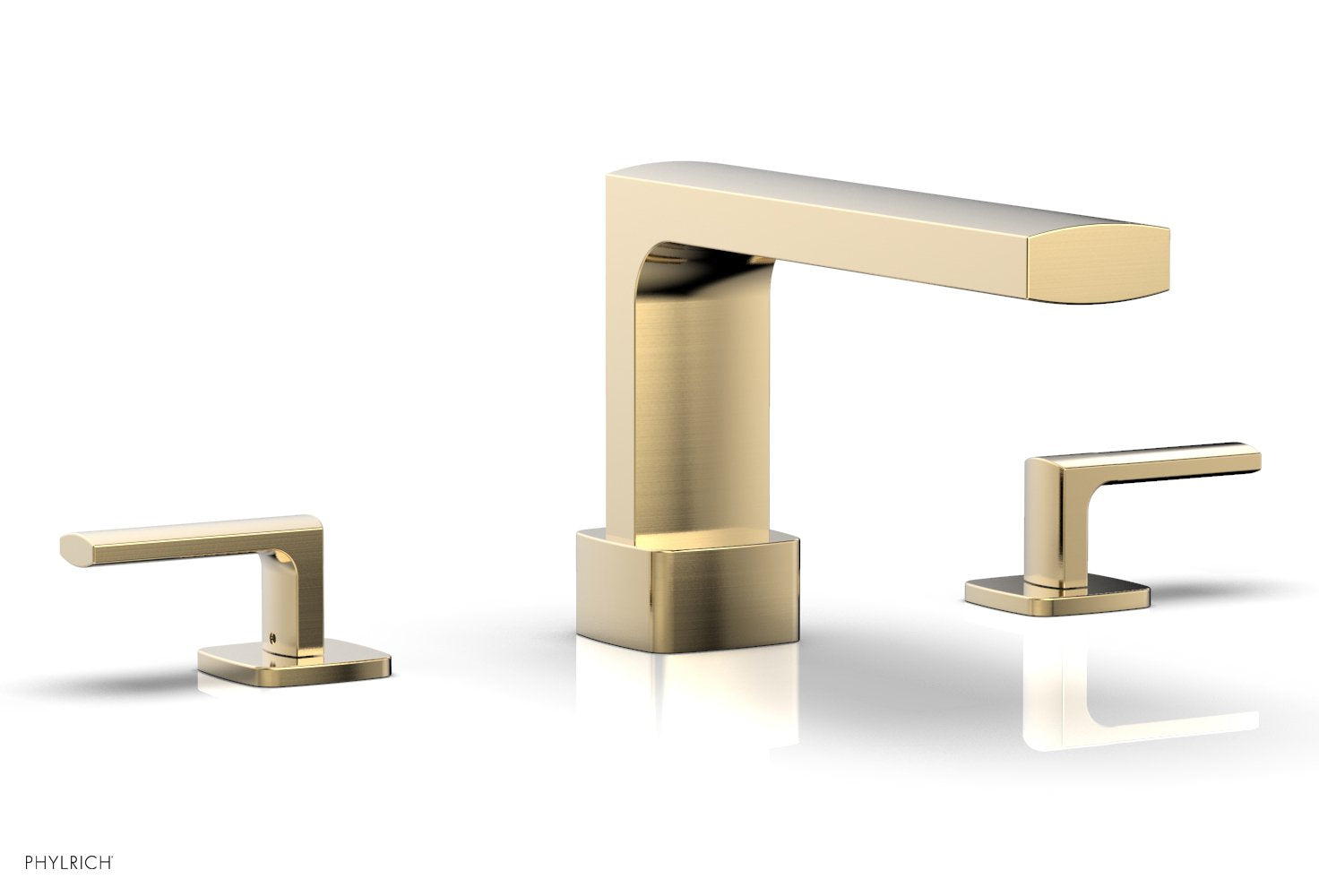 6-3/8" - Satin Brass - RADI Deck Tub Set - Lever Handles 181-41 by Phylrich - New York Hardware