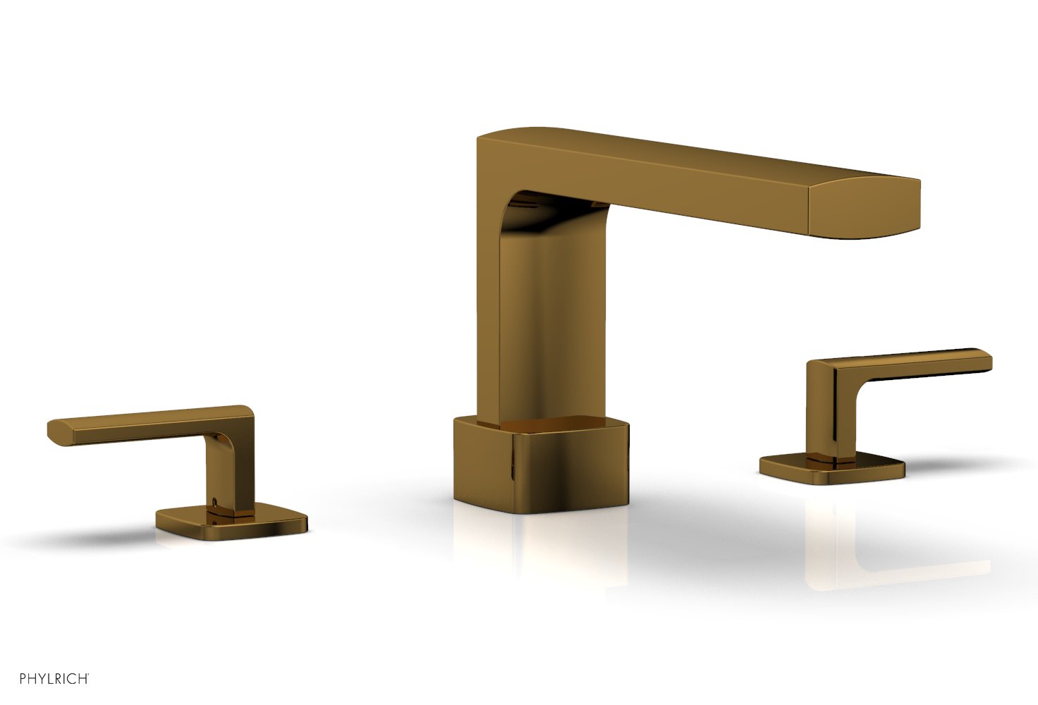 6-3/8" - Polished Gold - RADI Deck Tub Set - Lever Handles 181-41 by Phylrich - New York Hardware