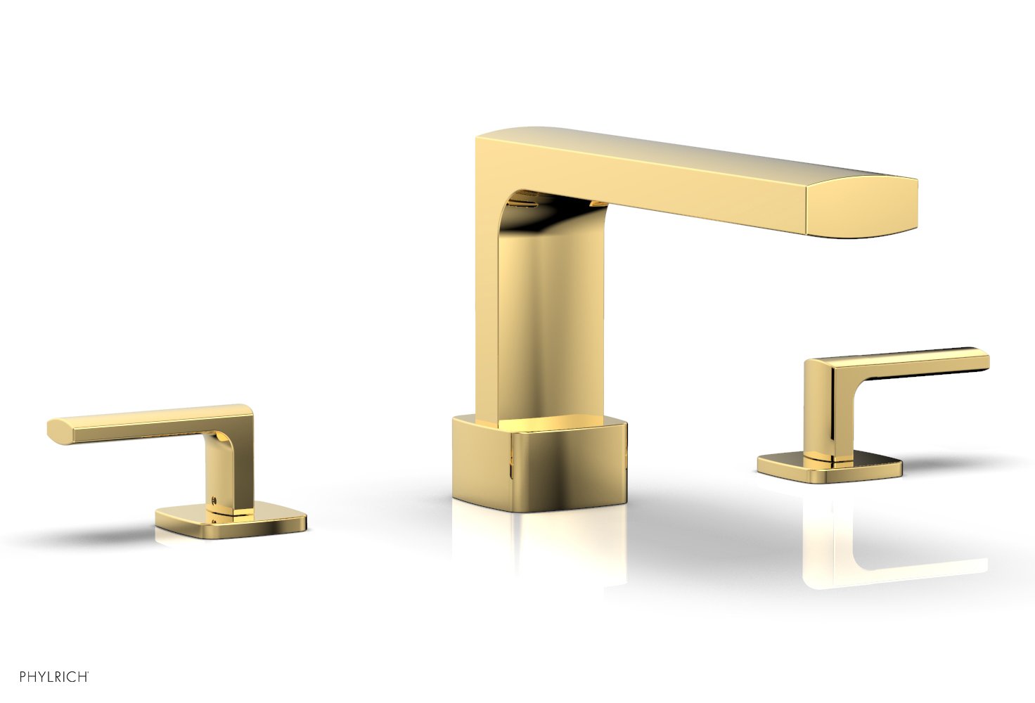 6-3/8" - Satin Gold - RADI Deck Tub Set - Lever Handles 181-41 by Phylrich - New York Hardware