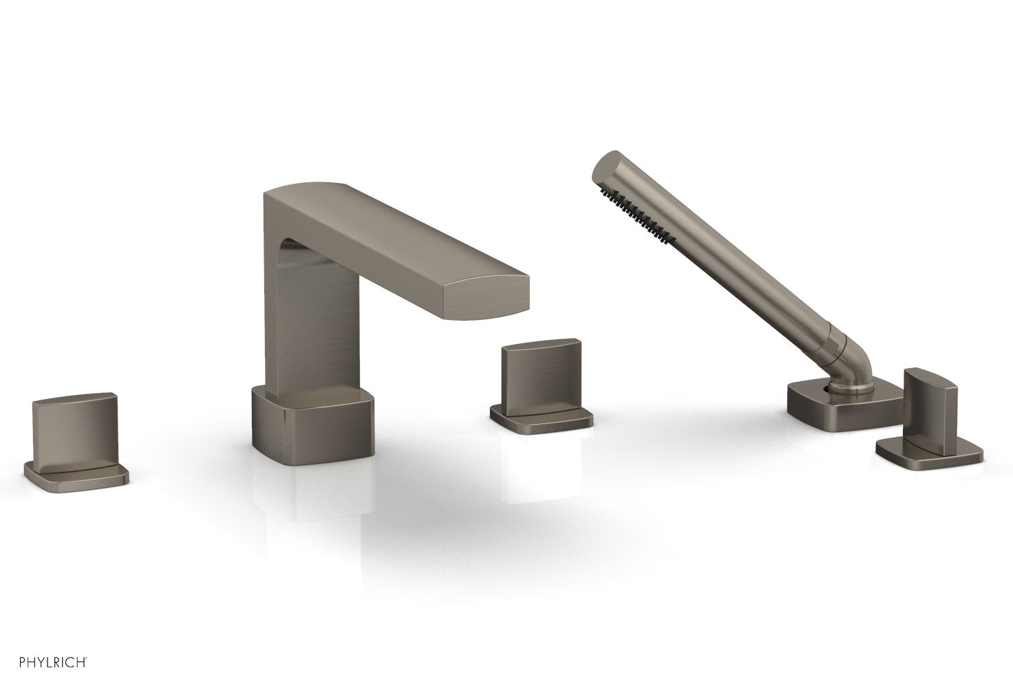 1-3/8" - Burnished Nickel - RADI Deck Tub Set with Hand Shower - Blade Handles 181-48 by Phylrich - New York Hardware