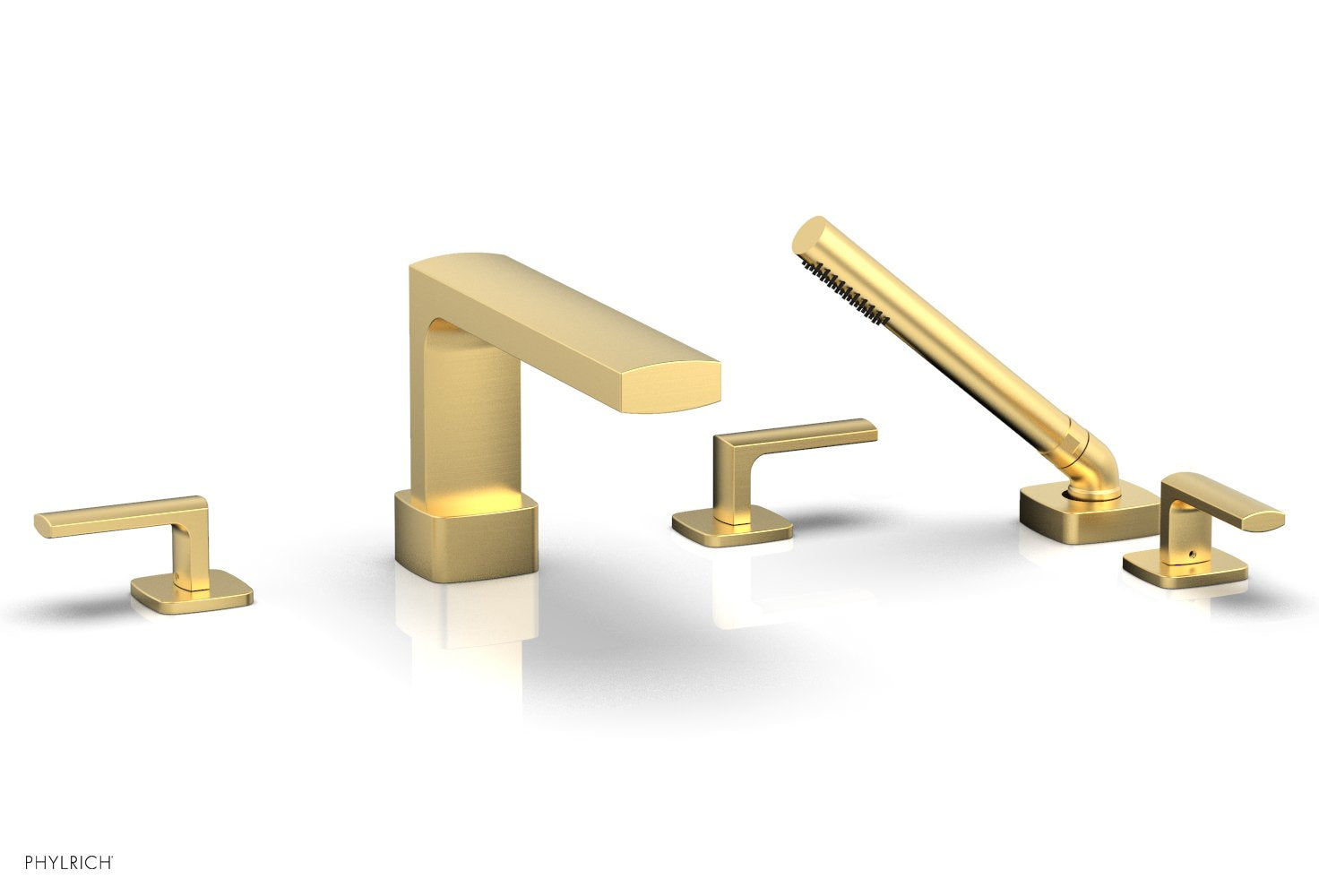 1-3/8" - Pewter - RADI Deck Tub Set with Hand Shower - Lever Handles 181-49 by Phylrich - New York Hardware