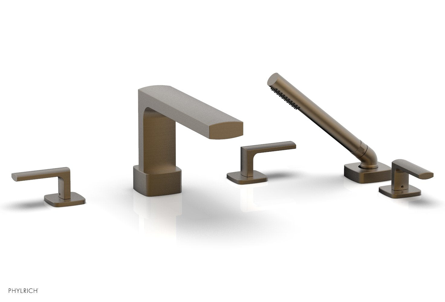 1-3/8" - Polished Chrome - RADI Deck Tub Set with Hand Shower - Lever Handles 181-49 by Phylrich - New York Hardware