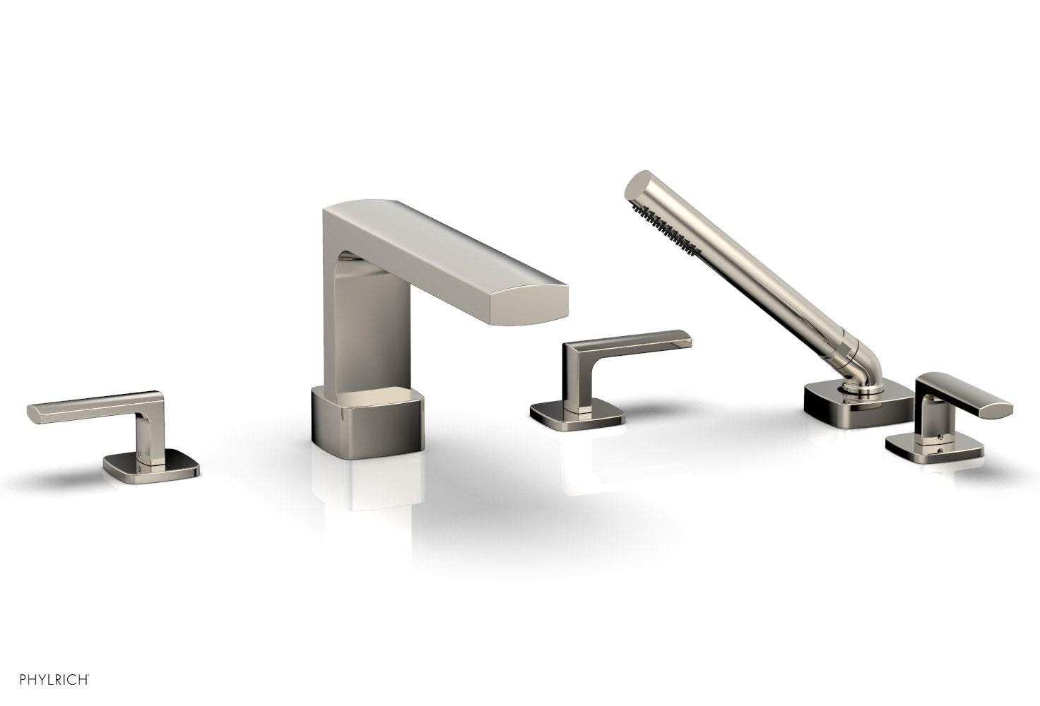 1-3/8" - Polished Brass - RADI Deck Tub Set with Hand Shower - Lever Handles 181-49 by Phylrich - New York Hardware